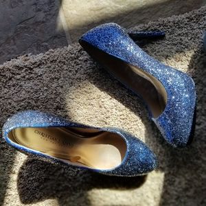 Blue sparkle shoes